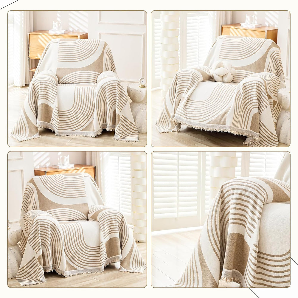 WEYOND Boho Couch Cover, Chenille Sofa Covers Washable, 71" x 91", ...