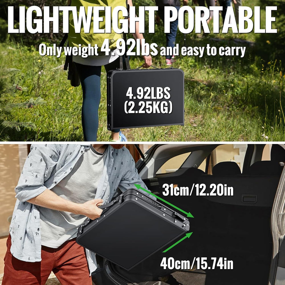 GARLLEN 2ft Folding Camping Table 22.8"x15.7" 3-Height Adjustable M...
