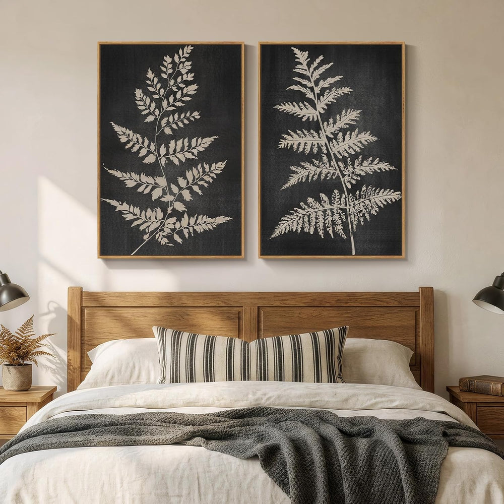 Large Framed Rustic Vintage Botanical Wall Art for Living Room, 24x36 Inch