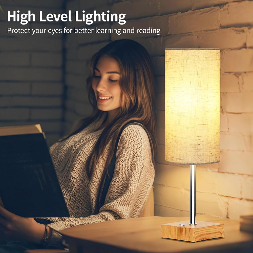 Cordless Table Lamp with Dimmable, Rechargeable 3 Modes Battery Powered Bedsi...