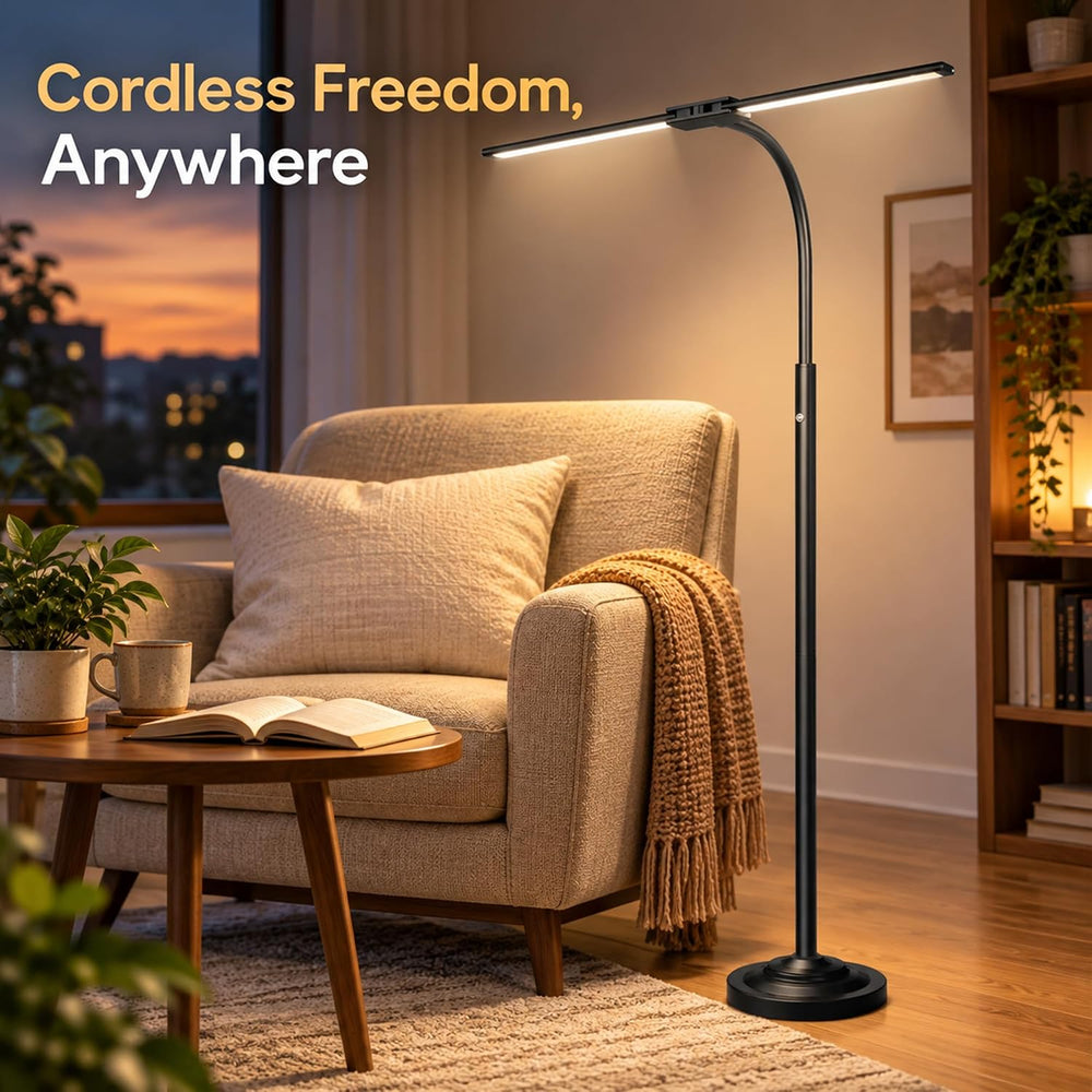 Cordless Floor Lamp Rechargeable 15W LED Floor Lamp with 7800mAh Battery