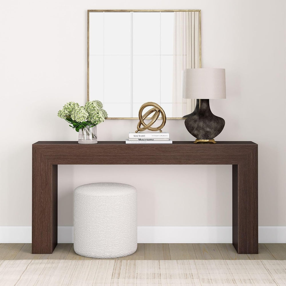 Plank+Beam Grand Console Table, 66 Inch, Walnut Wirebrush