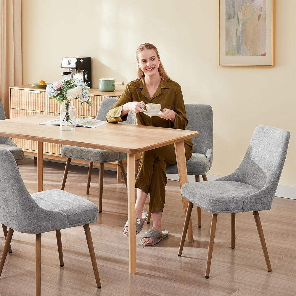 kinmars Kitchen & Dining Upholstered Dining Chairs Set of 6, Light Grey