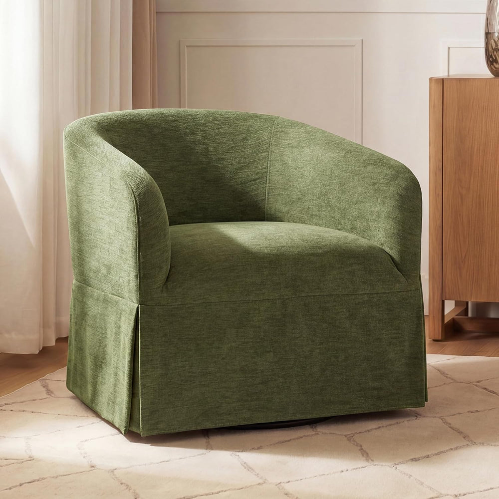 KISLOT Modern Swivel Accent Chair, Barrel Chair, Green
