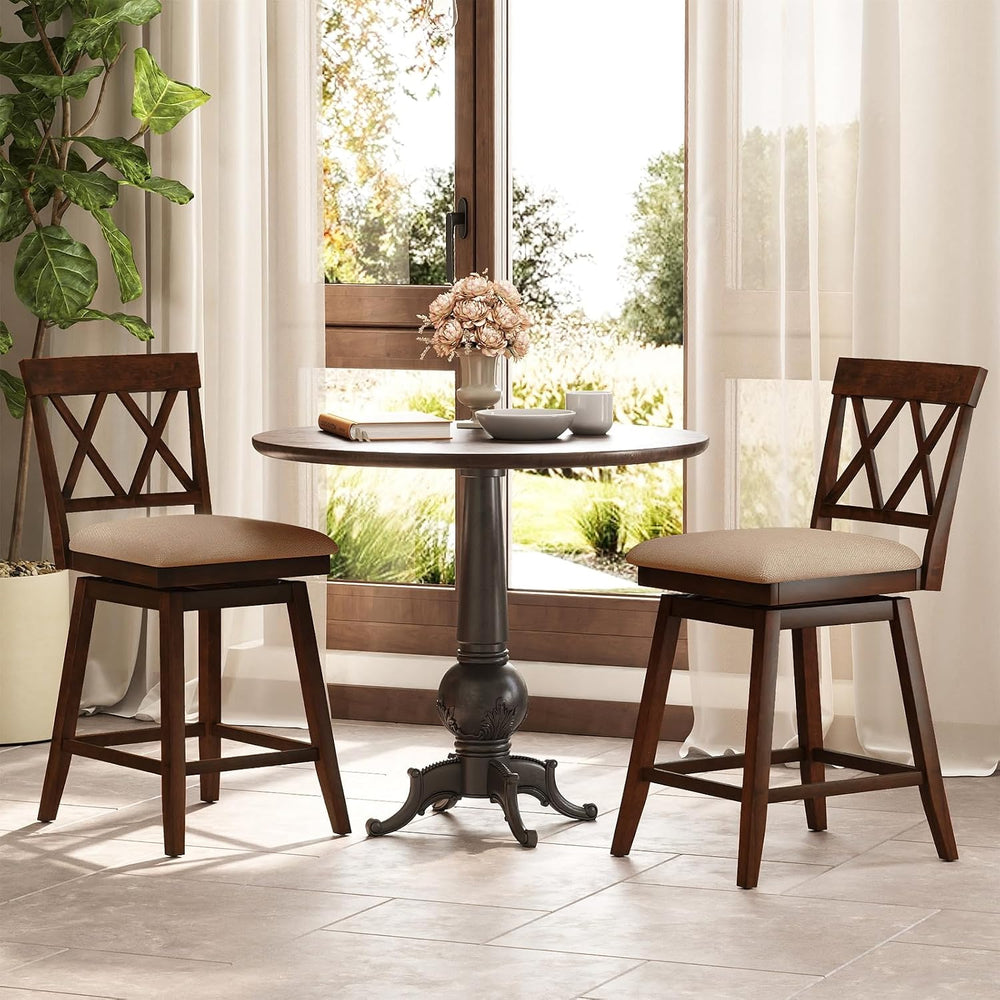 COSTWAY Bar Stools Set of 2 for Kitchen Island, 24" Counter Height Chair...