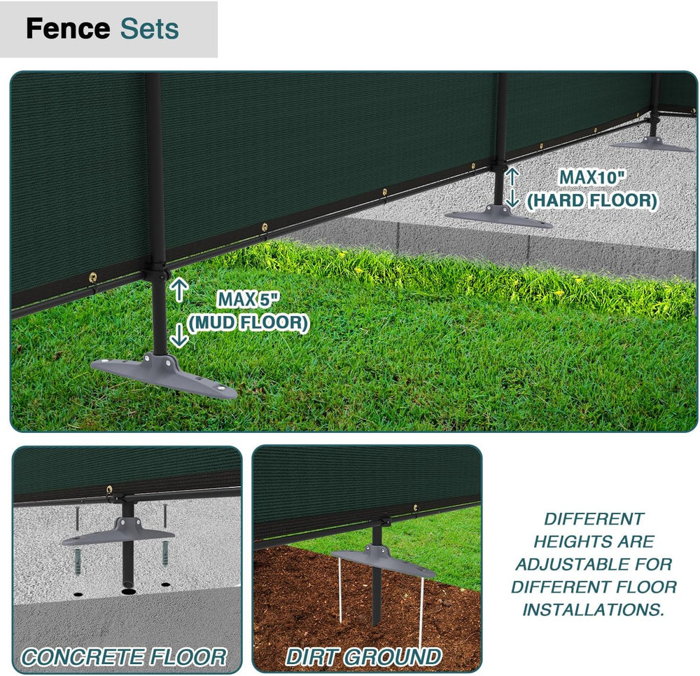 ECOOPTS 5'Hx24'L Privacy Fence Set with Poles and Rails Ground Spikes...