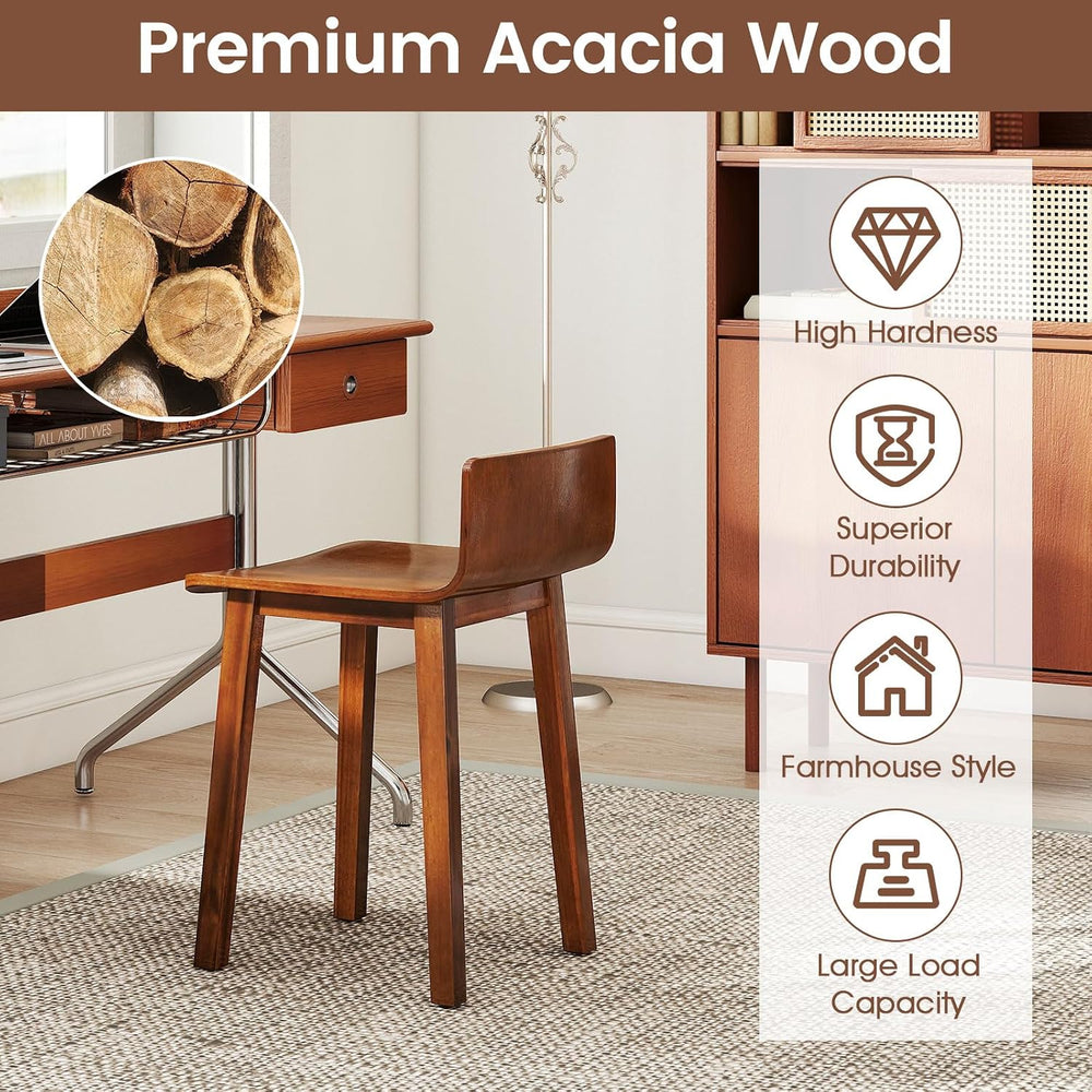 GOFLAME Wooden Dining Chairs Set of 4, Farmhouse Kitchen Chairs with Low Back...