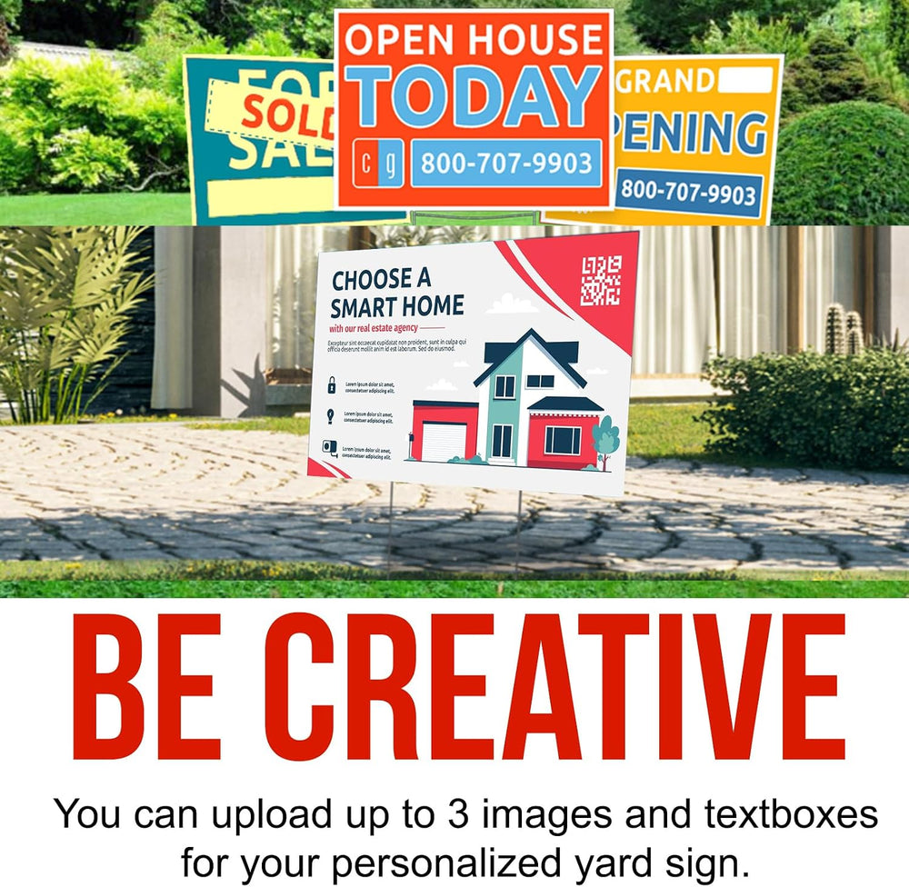 Generic 5pc Custom Yard Signs with Stakes 18x24 inch READY IN ONE DAY Persona...