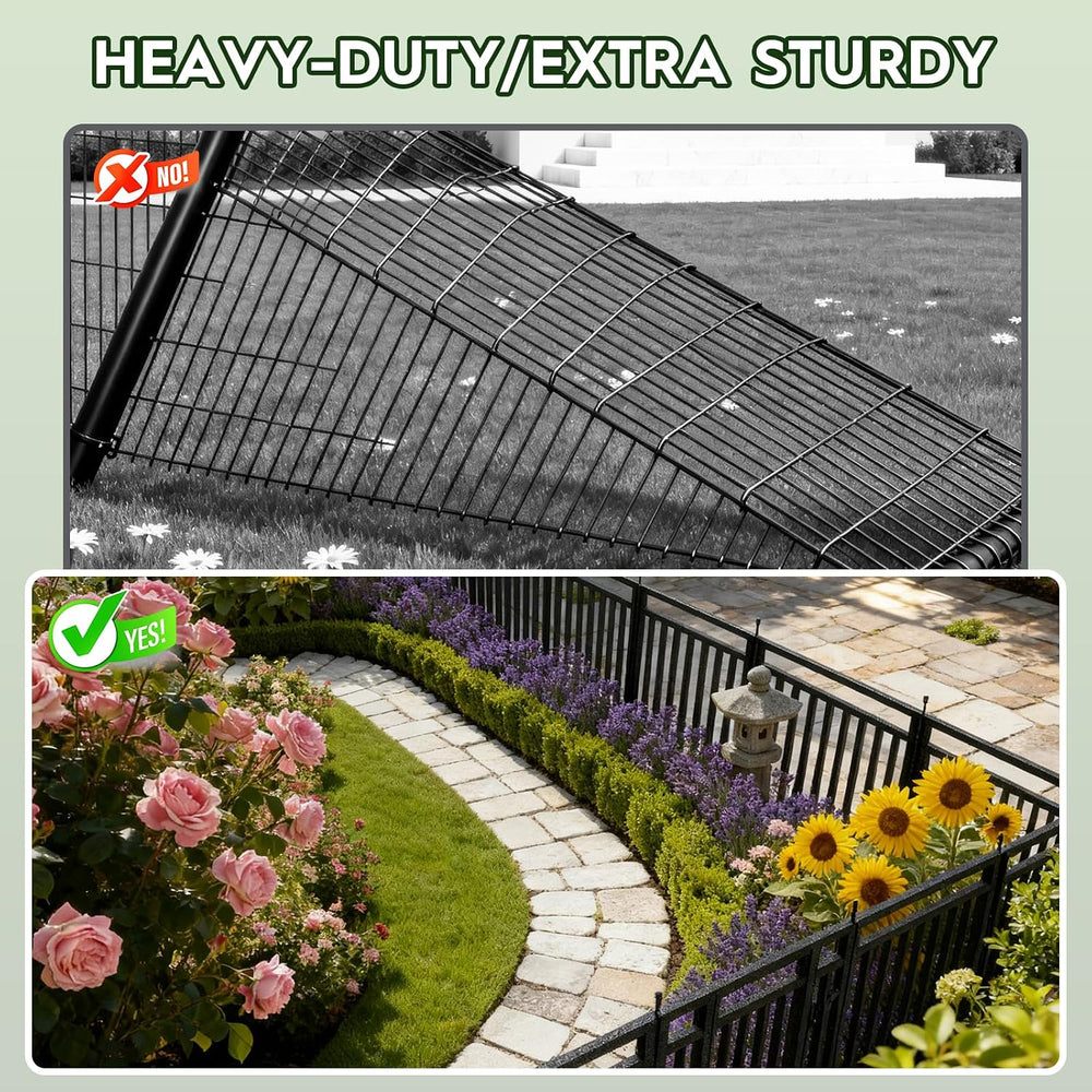 Garden Fence 40in (H) x 36ft (L), 14 Panels + 2 Gates, Durable Outdoor Yard B...