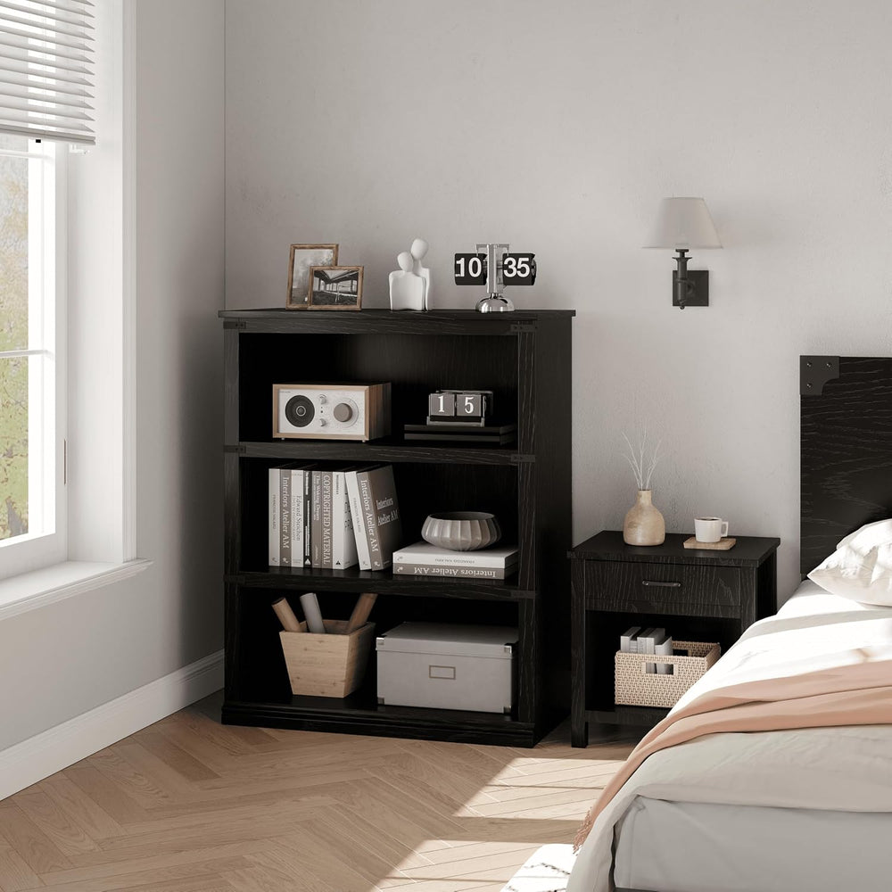 GarveeHome5 Tier Farmhouse Bookcase, 67.4" Tall Book Shelf with Storage