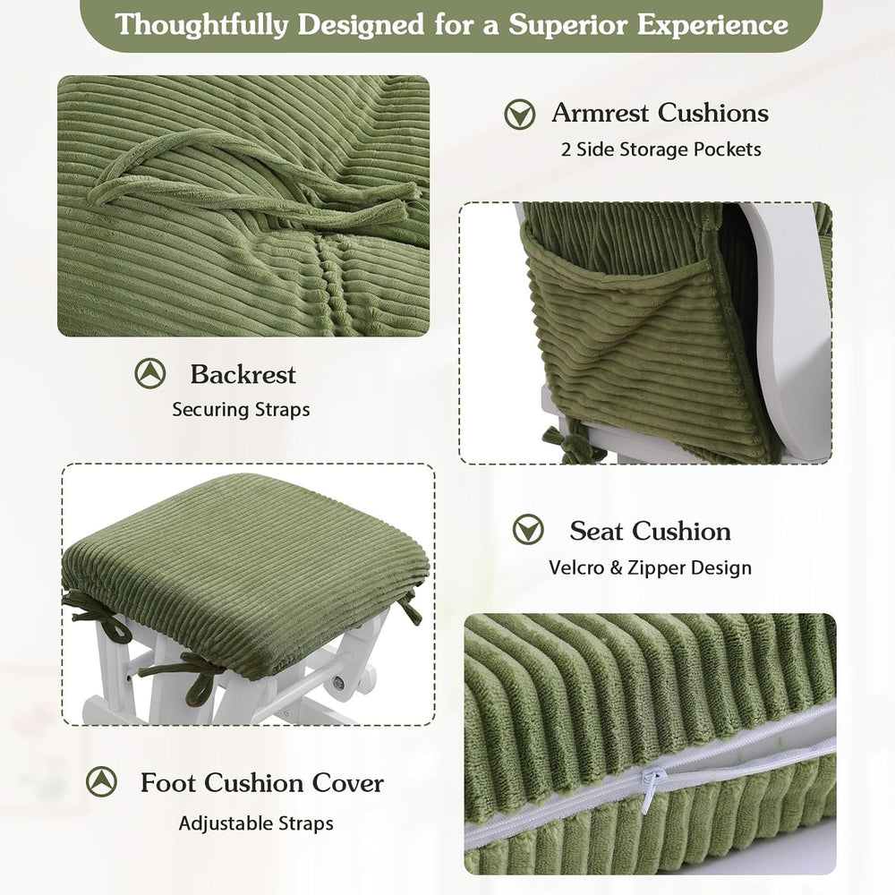 ANMINY 5PCS Glider Rocker Replacement Cushions, 29.5"H Back 3.9"Thi...