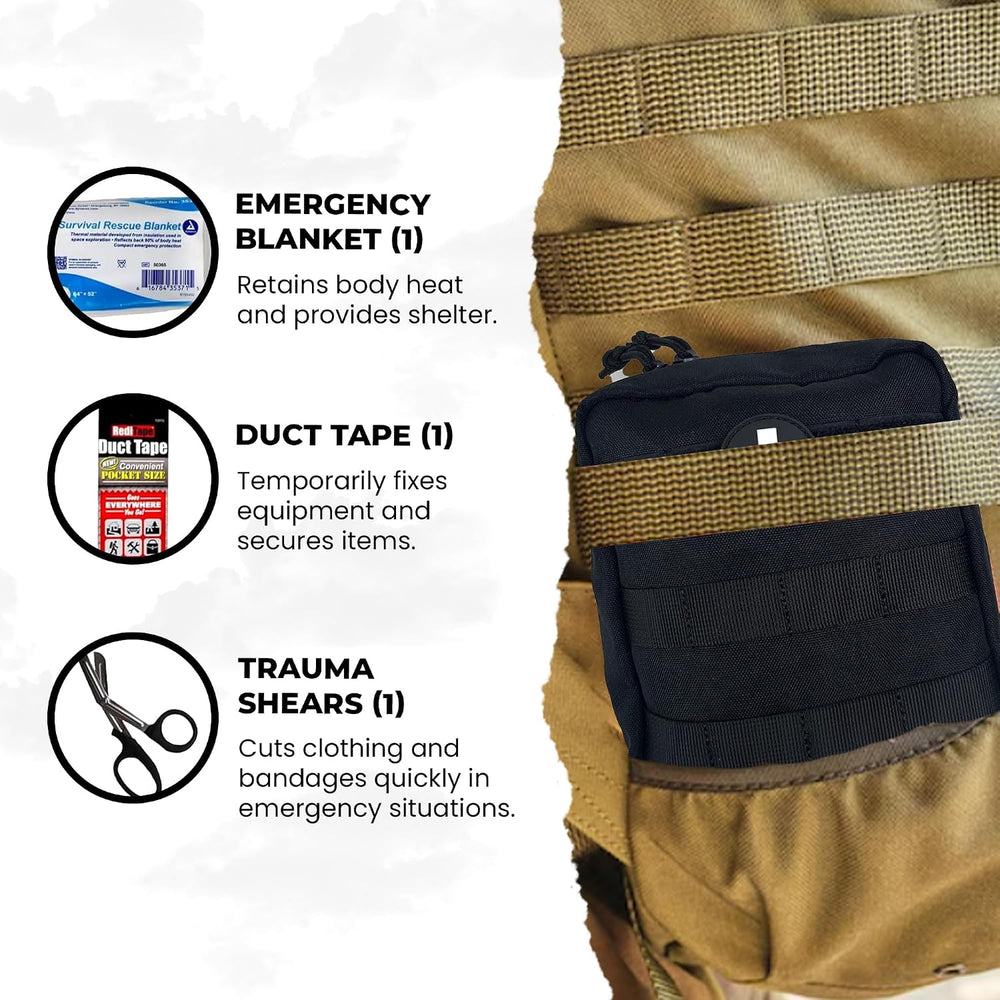 IFAK (Individual First Aid Kit) Trauma Kit with CAT Tourniquet — Medical Pouc...