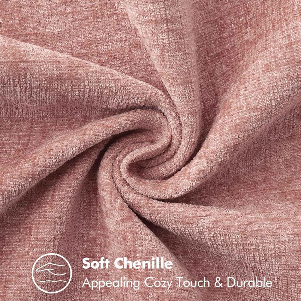 MIULEE Decorative Euro Sham Pillow Covers 24x24 Inch Blush Pink 2 Pack