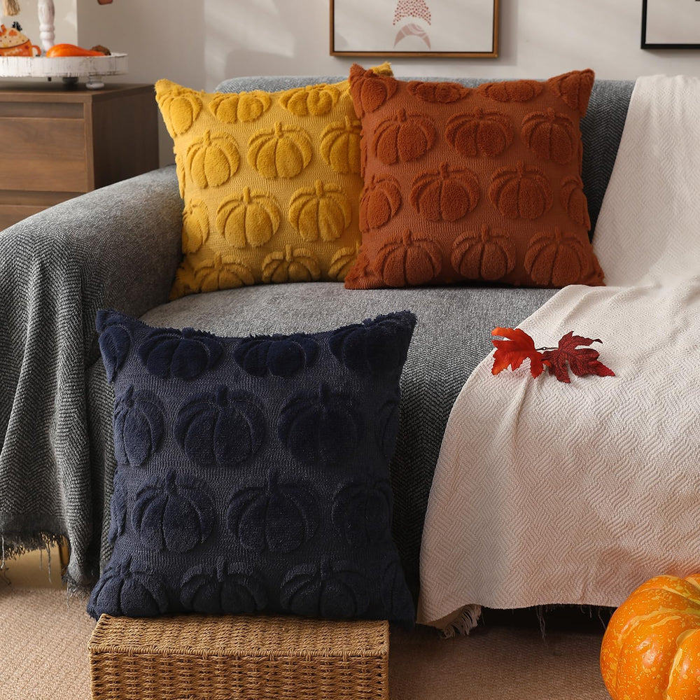 DFXSZ Fall Pillow Covers 24x24 2Pcs Rust Pumpkin Fall Decorations for Home