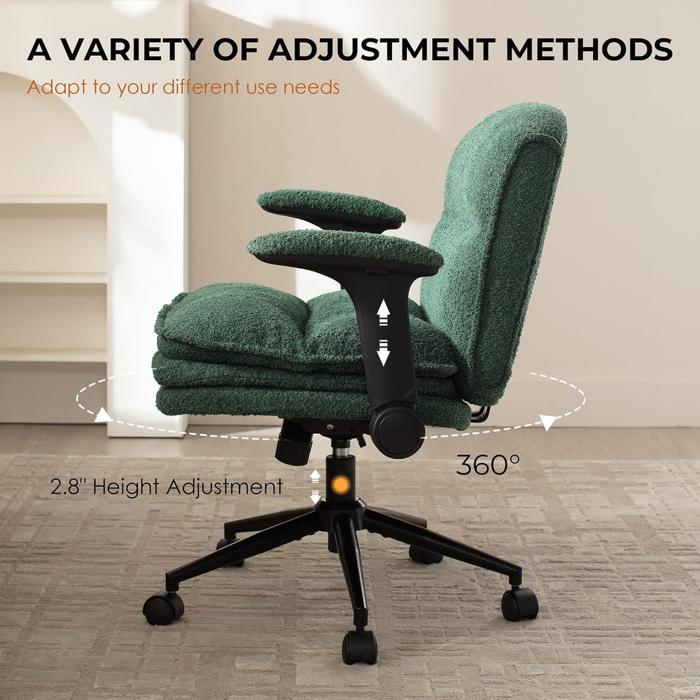 Dowinx Criss Cross Chair with Adjustable Flip-up Arms and Wheels, Comfort Erg...