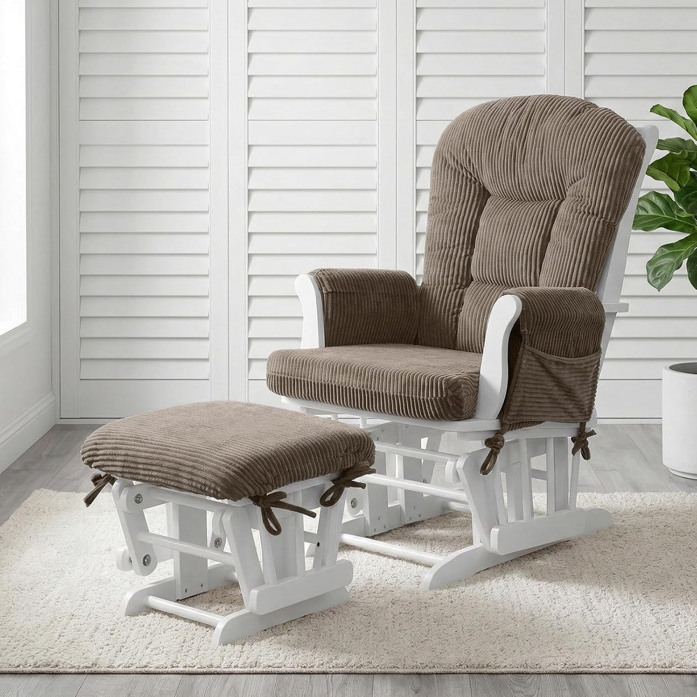 ANMINY 5PCS Glider Rocker Cushion Set, 29.5" H Back 3.9" Thick Ligh...