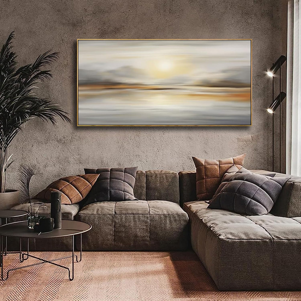 Framed Wall Art Abstract Seascape Canvas Printing Wall Decor Artwork for Livi...