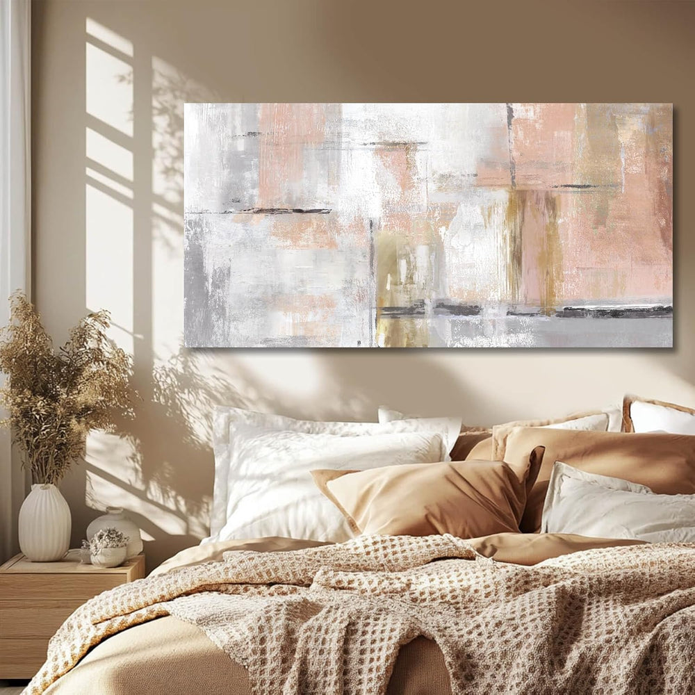 SOUGUAN Canvas Art Gold Wall Decor for Girl Pink Pictures for Living Room Wal...