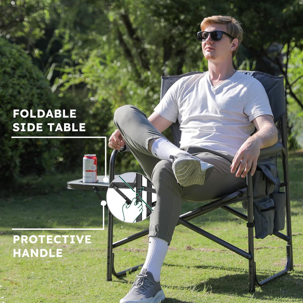 Colegence Oversized Camping Chair, 600-lb Capacity, Heavy-Duty Steel Frame