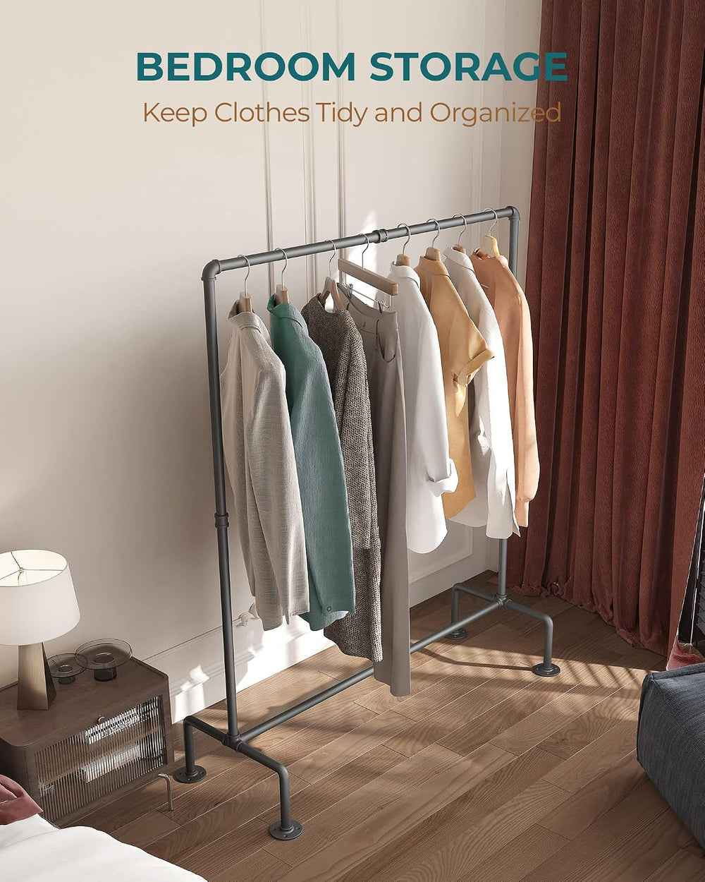 OROPY Heavy Duty Clothes Rack, Industrial Pipe Clothing Rack Freestanding