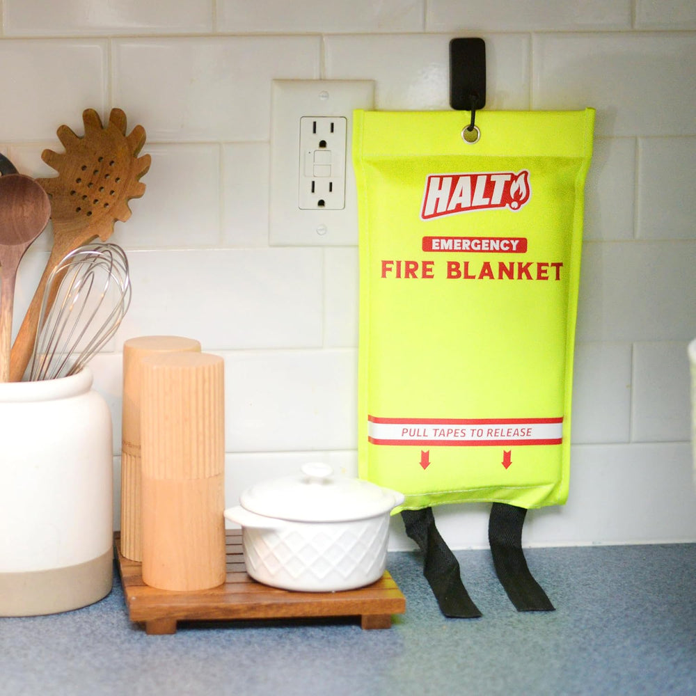 HALT! Emergency Fire Blanket - Rapid Fire Suppression for Home, Kitchen, Car ...