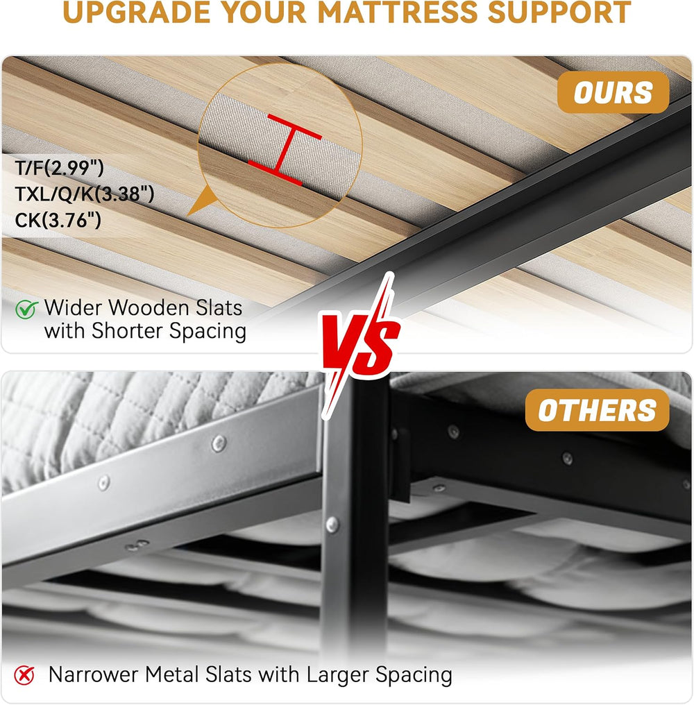 MAF Box Spring King 2 Inch with Round Corners, Bunkie Board with Wood Slats