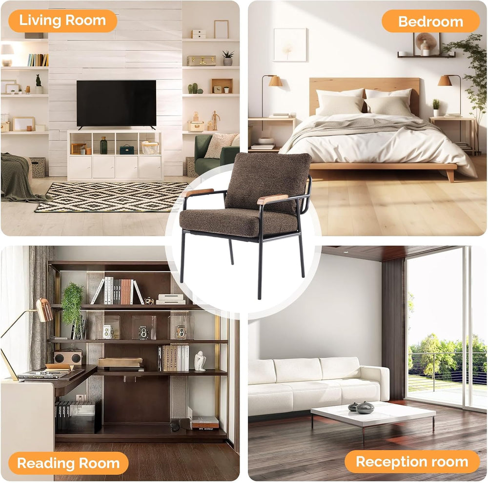 VINGLI Mid-Century Modern Accent Armchiar for Small Space, Small Comfy Uphols...