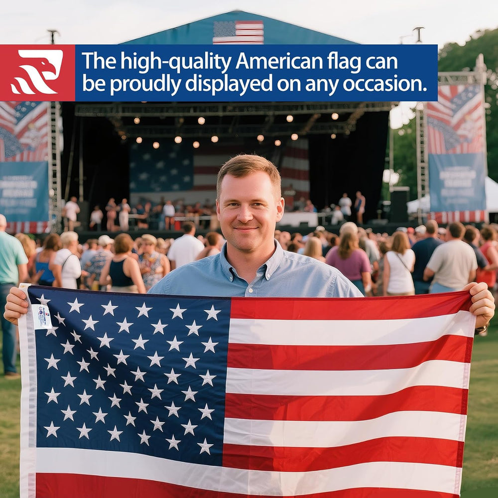 Made in USA American Flag 4x6Ft, Heavy Duty Nylon Outdoor Flag, Durable Const...