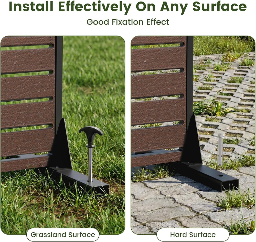 Outdoor Privacy Screen 72" H HDPE Decorative Panel Freestanding Privacy ...