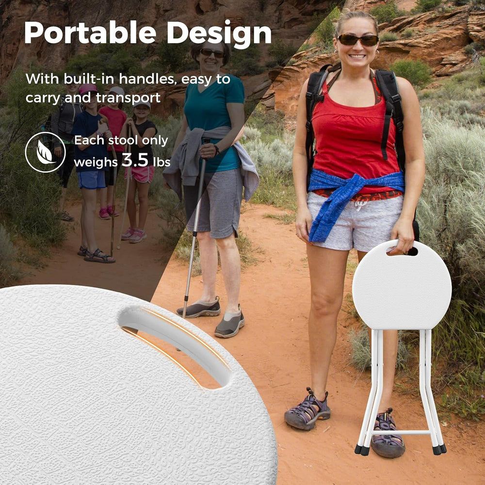 Goplus Folding Stool, 4 Pack 18 inch Foldable Camping Stool for Adults with 4...