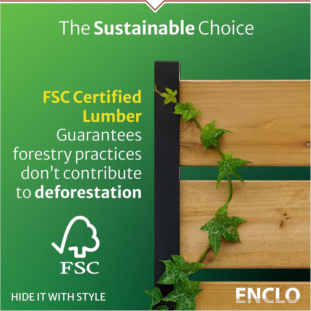 Enclo Easy Assembly Freestanding/Surface Mounted Privacy Screen, Hardwood