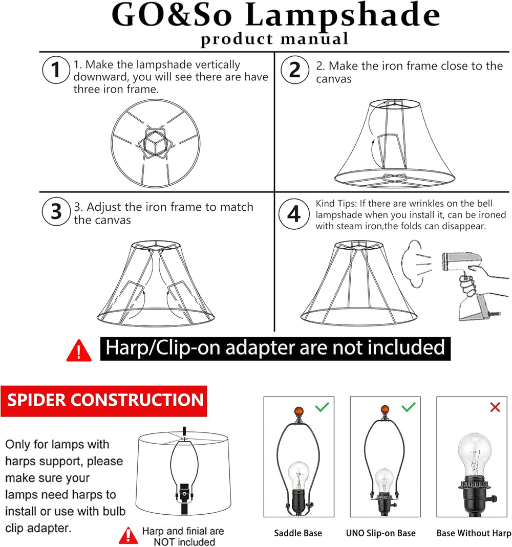 GO&SO Medium Drum Lamp Shade, 12"x14" D x10" H, Set of 1 L...
