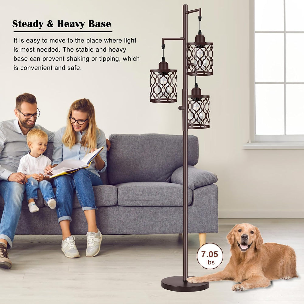 68" Farmhouse Floor lamp, Dimmable Industrial Floor Lamps for Living Roo...