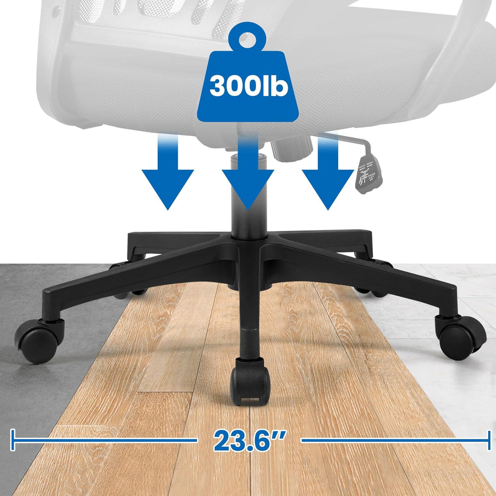 Yaheetech Mid-Back Mesh Computer Office Desk Chair Adjustable Swivel, Black