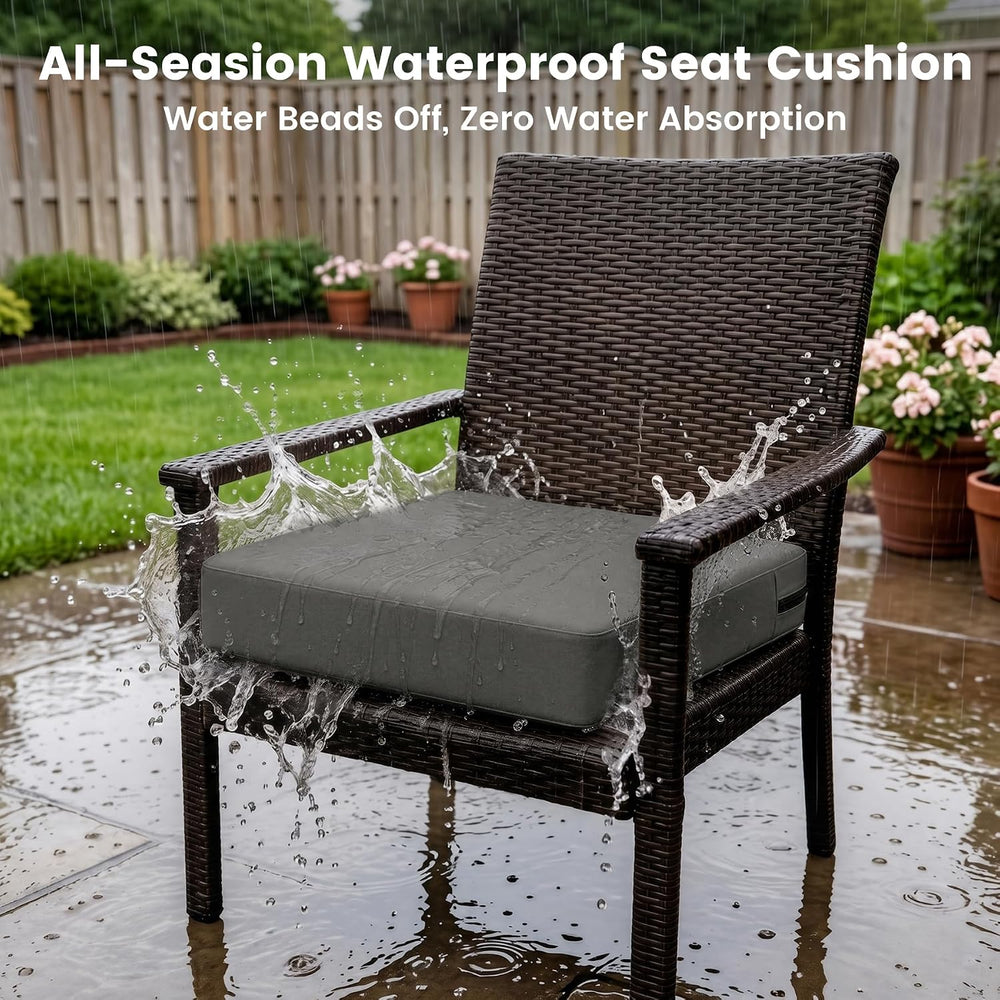 Favoyard 2-Pack Waterproof Outdoor Seat Cushions, 19" x 19", Dark Gray