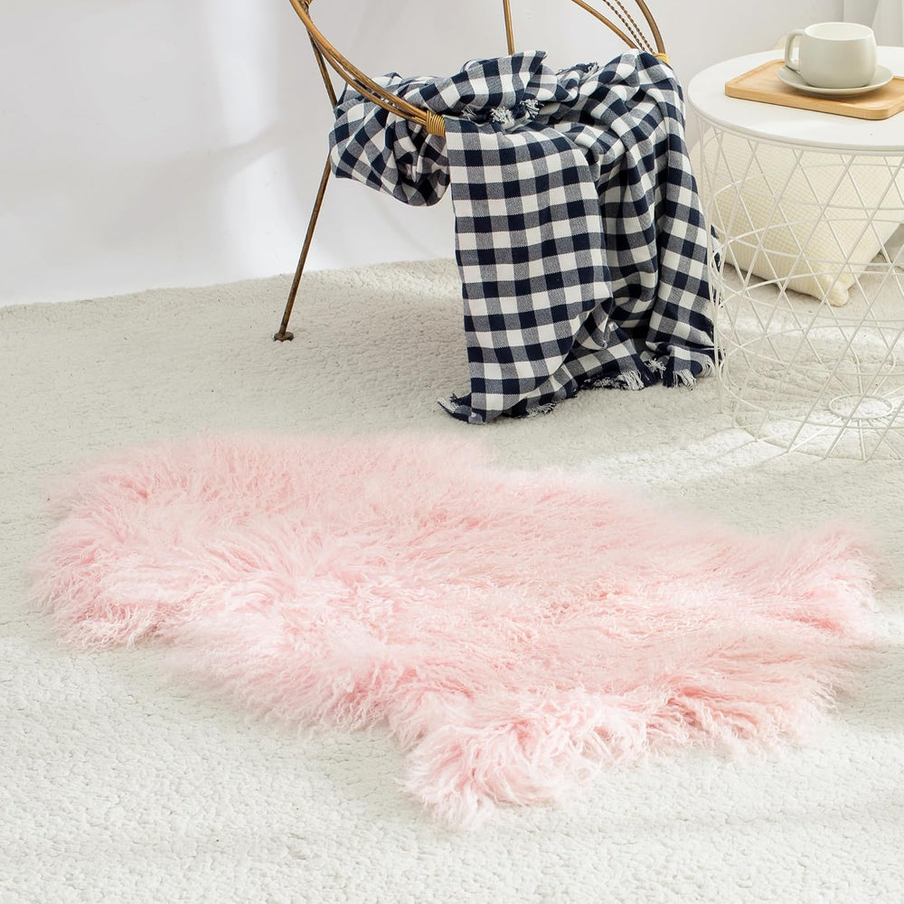 Genuine Tibetan Mongolian Sheepskin Area Rug 2x3ft