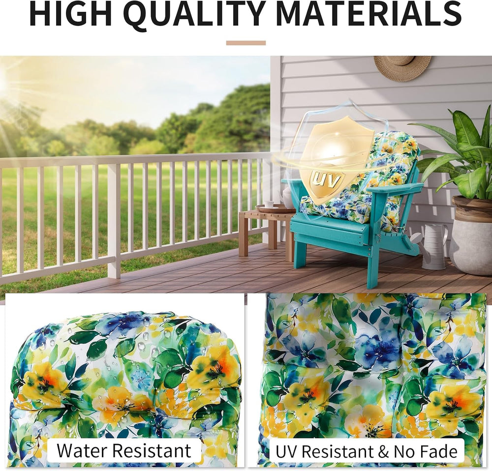 Adirondack Chair Cushions Set of 2, High Back Patio Chair Cushions 48 x 19.7 ...