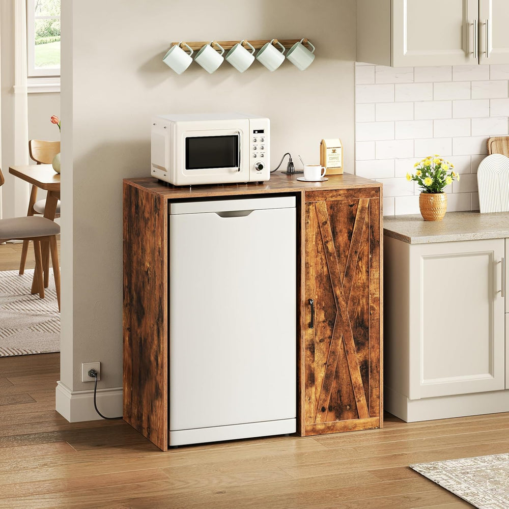Herture Mini Fridge Cabinet with Storage,Home Bar Wine Cabinet
