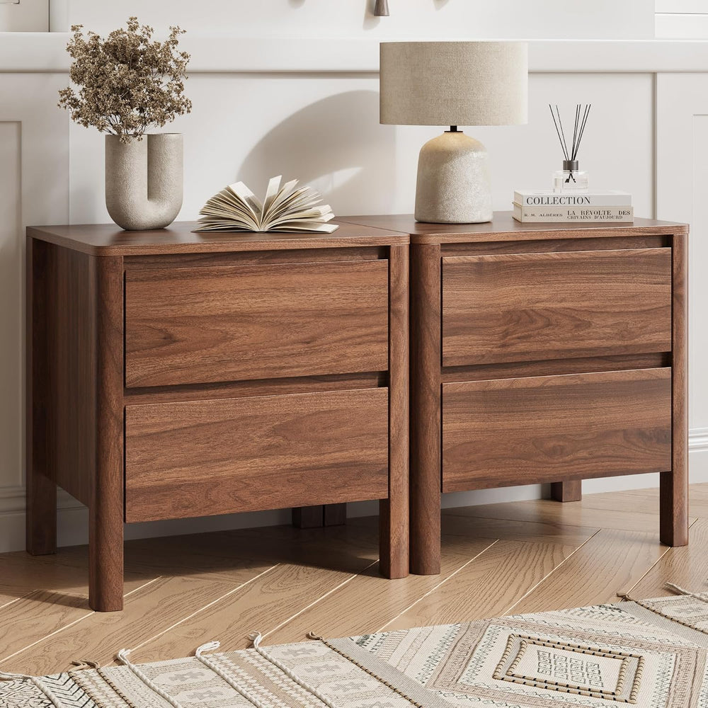 Walnut 3-Piece Bedroom Set, 6-Drawer Dresser & 2-Drawer Nightstands