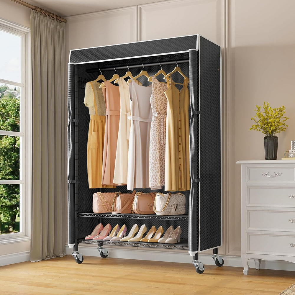 VIPEK R3C Clothes Rack with Cover, Portable Closet Rolling Garment Rack