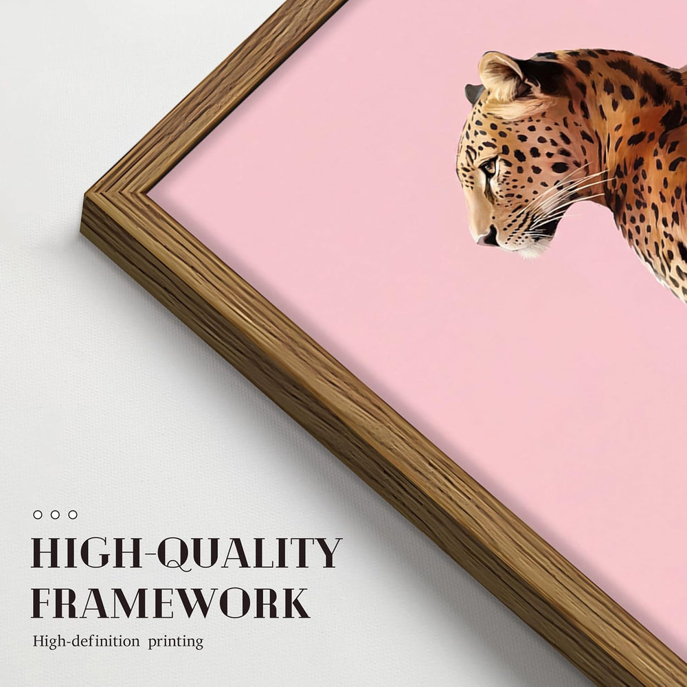JYZXINWYQ Pink Coquette Wall Decor Set of 3, Cheetah Print Wall Art with Luck...