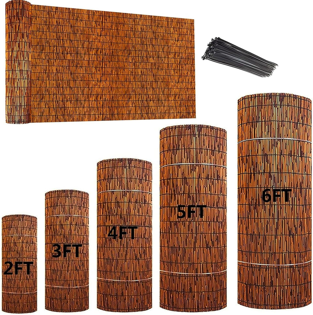 Natural Reed Fencing Rolls,2FT 3FT 4FT X 16.4FT Balcony Reed Fence Screen Fen...