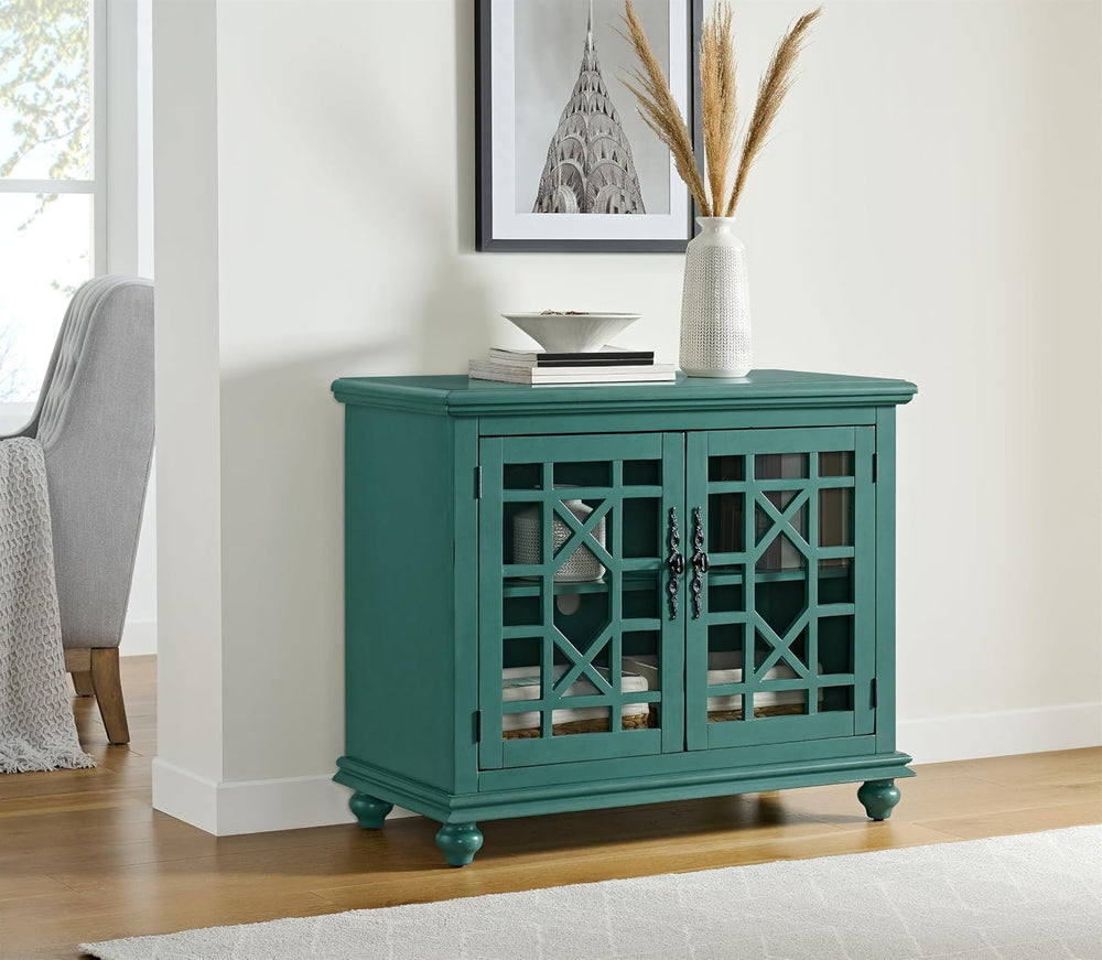 Martin Svensson Home Elegant Small Spaces Accent Cabinet, Teal Green