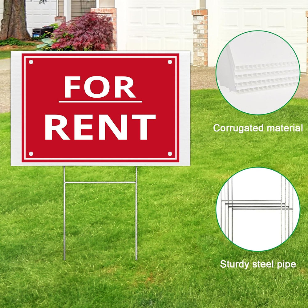 20 Pcs Blank Yard Signs with Stakes, White Corrugated Lawn Signs