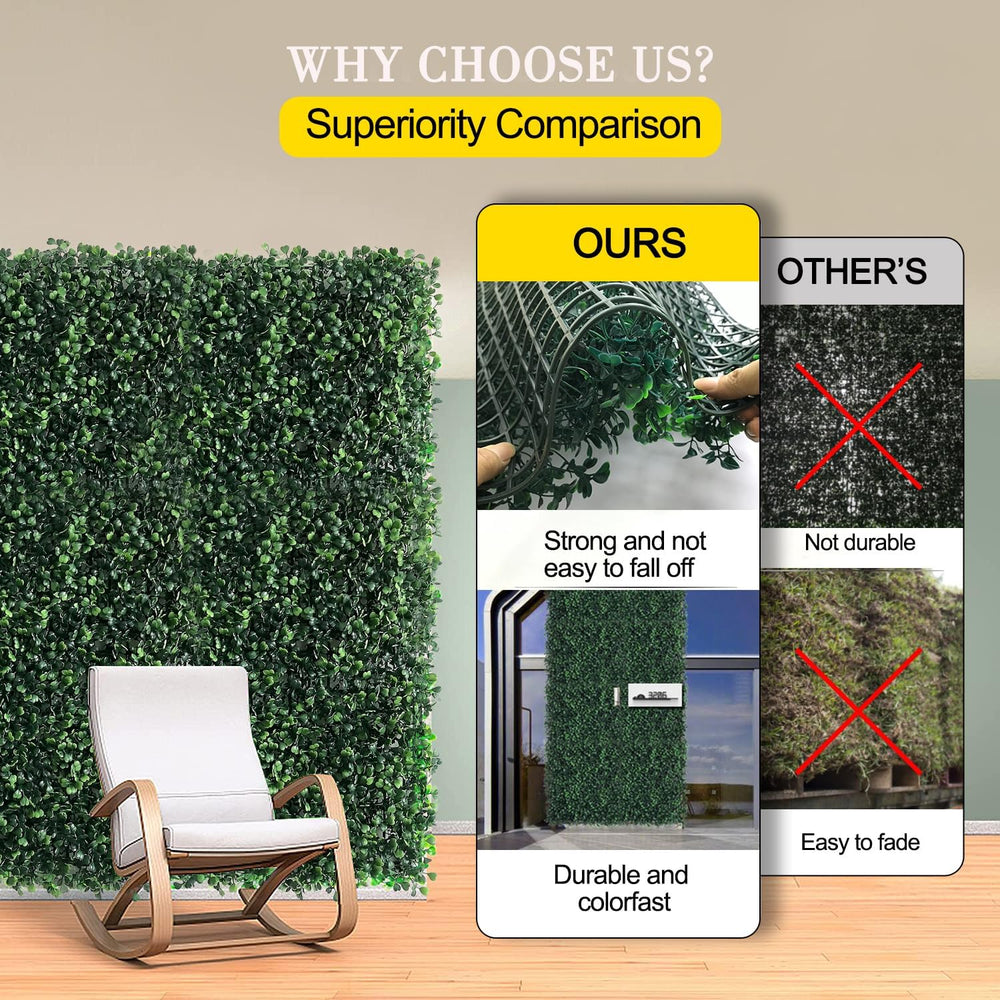 Grass Wall Panels 12Pcs 20×20 Maintenance-Free Privacy Fence Decor