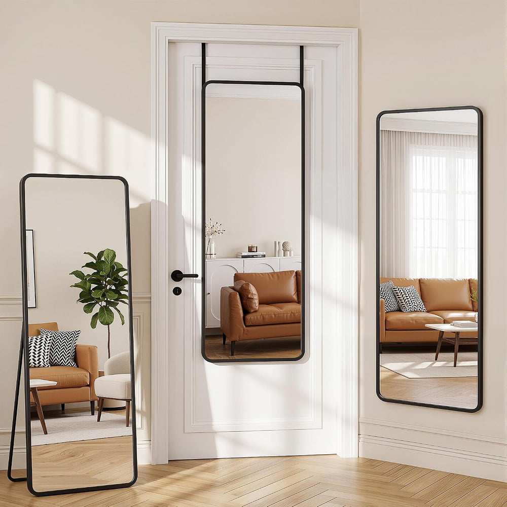Suidia Full Length Mirror Over the Door&Wall Mounted, 48"x14" D...