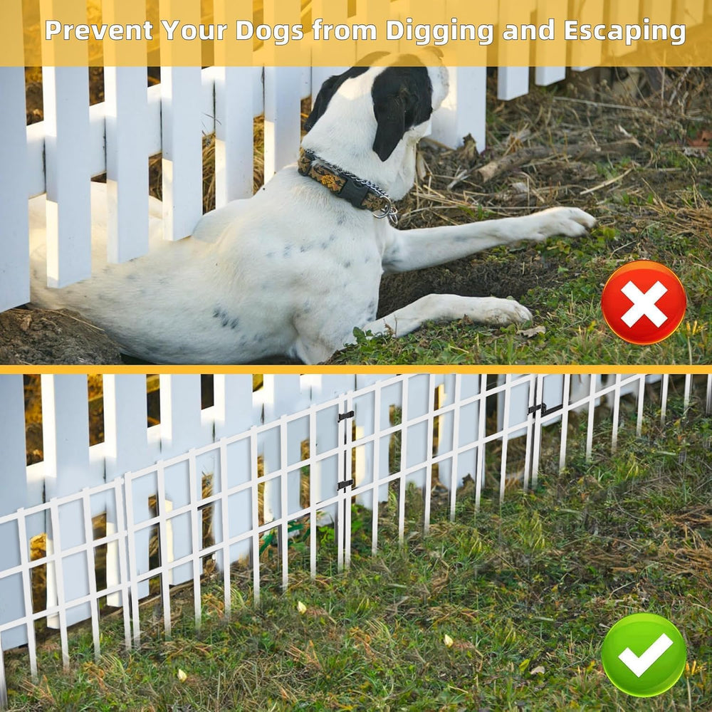 25 Pack Garden Animal Barrier Fence, 17in (H) X 27ft (L) No Dig Fence, Rustpr...