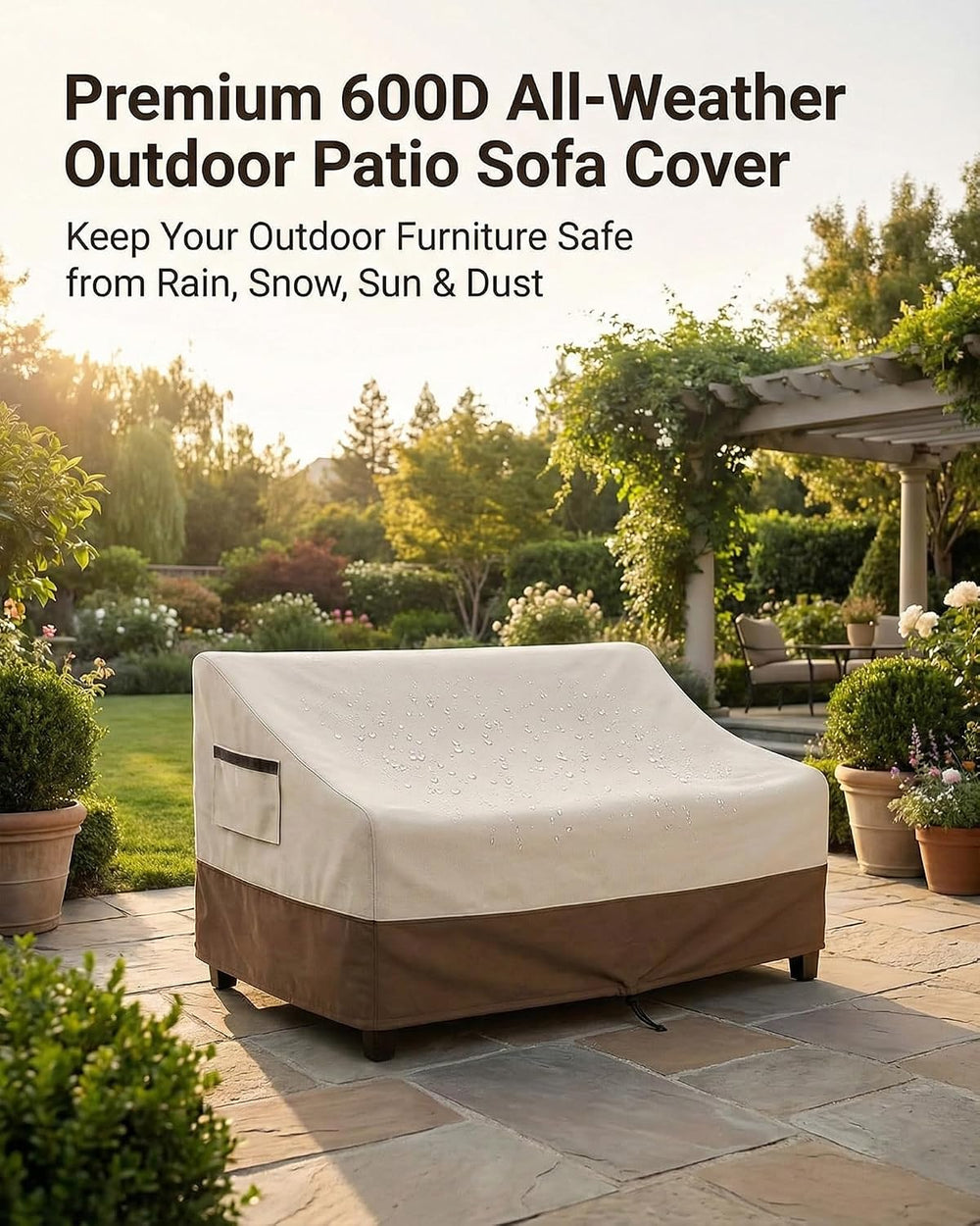 Outdoor Sofa Cover, Waterproof Patio Furniture Cover 76W x 32.7D x 33H inches...