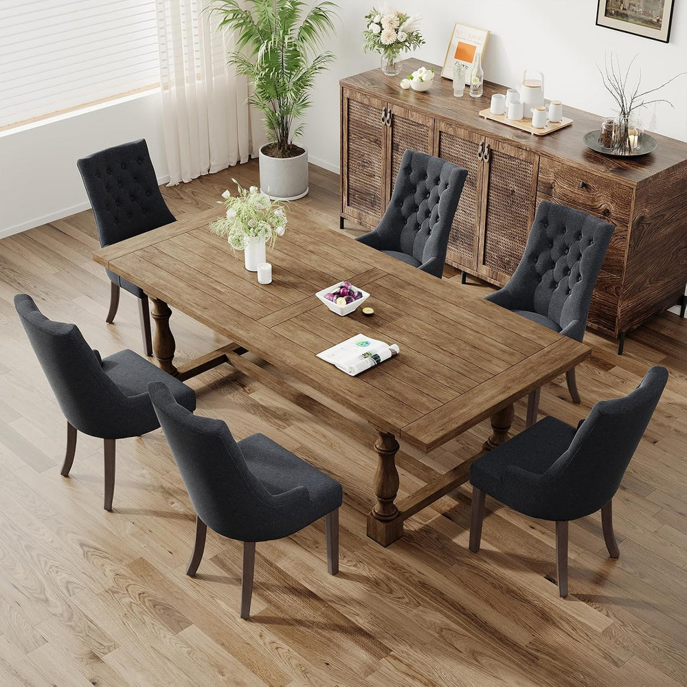 COLAMY Wingback Dining Chairs Set of 6, Black