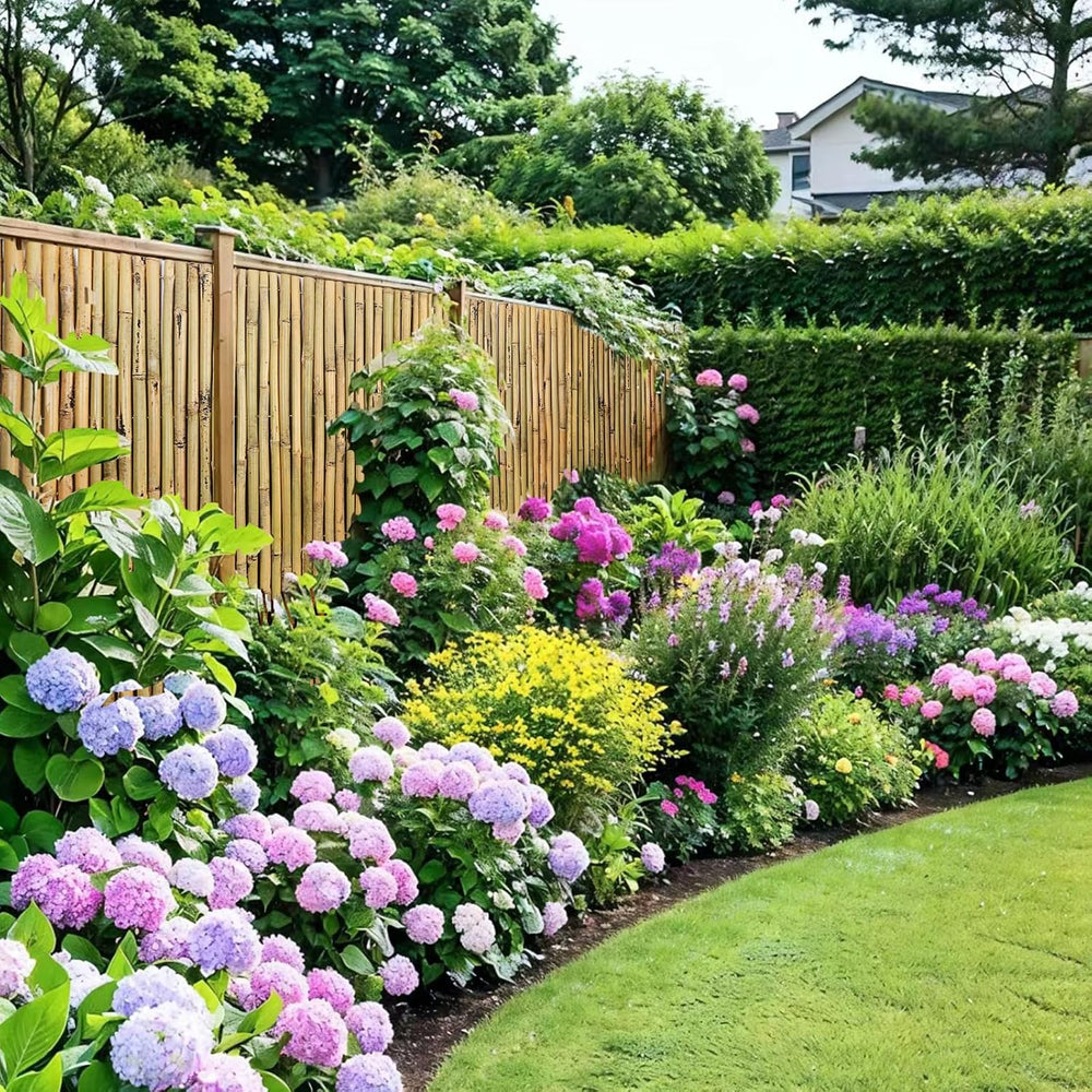 Natural Bamboo Fence, 4 ft x 6 ft Bamboo Fencing Screen for Garden, Rolled Pr...
